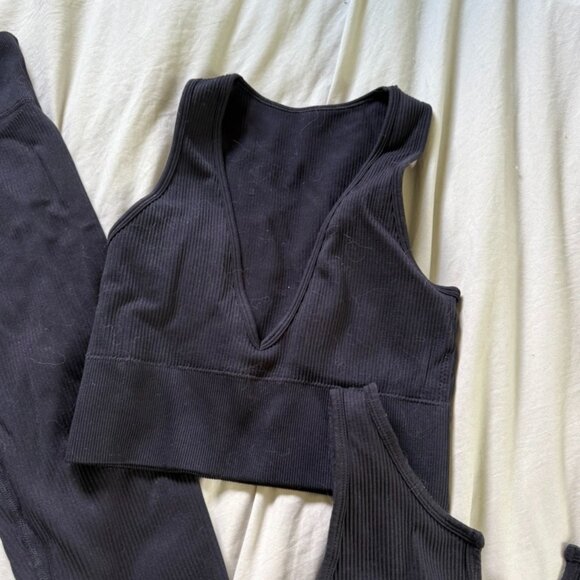 black ribbed set 3 pieces - Picture 3 of 5